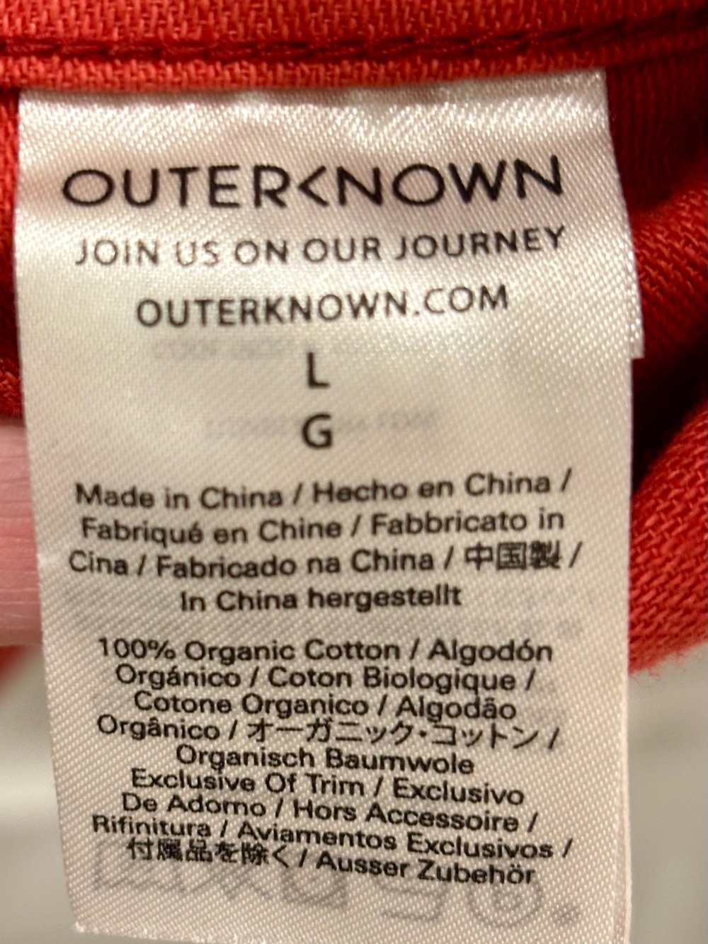 Outerknown Men’s Red Button-Front 100% Organic Cotton Shirt Jacket - Picture 4 of 6